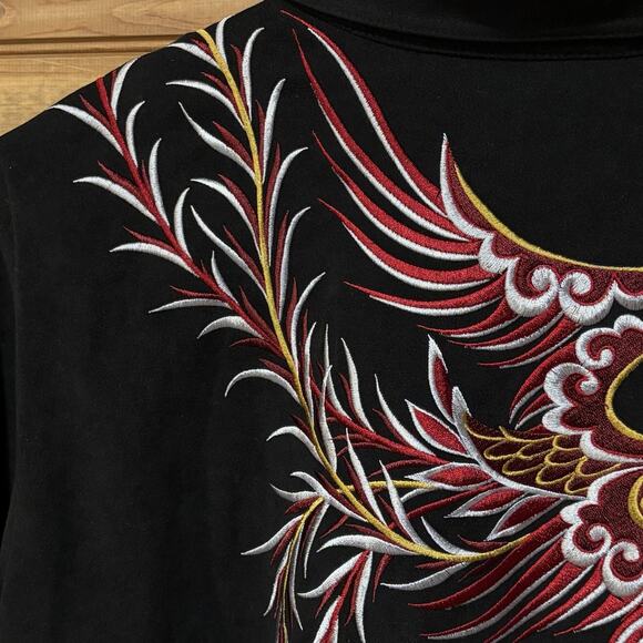 Bob Mackie Wearable Art Black Jacket Phoenix Bird Embroidered Size 2X - Picture 12 of 14